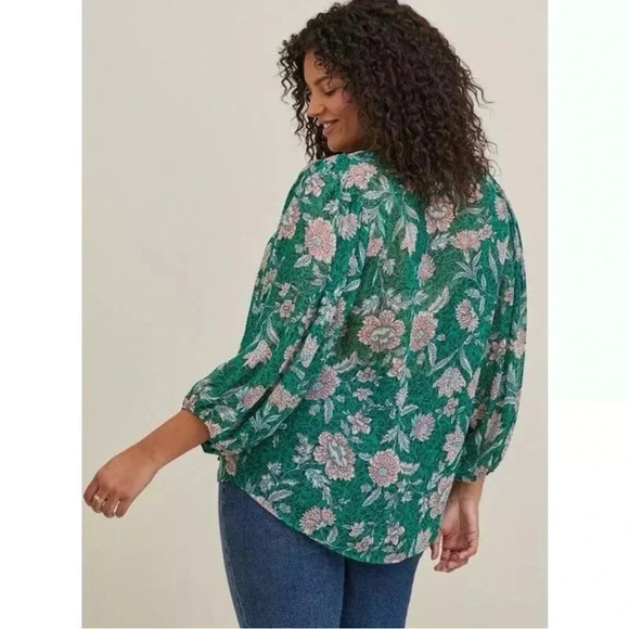 Torrid Chiffon Lurex Button-Up Blouse - Picture 4 of 8